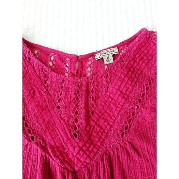 Lucky Brand Medium Yoke Tank Magenta M Soft Flowy Boho - Picture 2 of 4